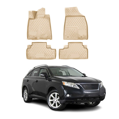 2010-2012 Lexus RX 350 Floor Mats Liners Full Set All Weather Beige