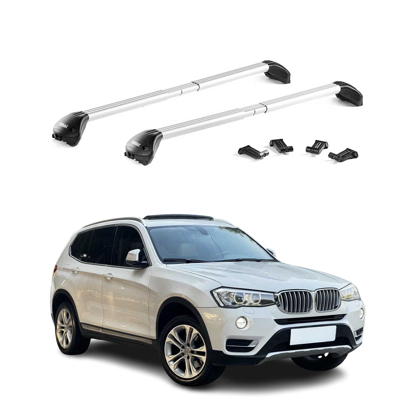2011-2024 BMW X3 F25 G01 Roof Rack Cross Bars Silver