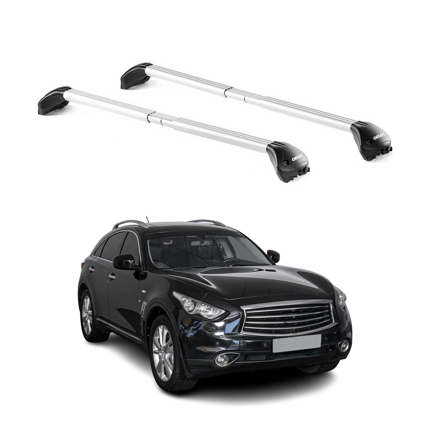 2014-2017 Infiniti QX70 Roof Rack Cross Bars Silver
