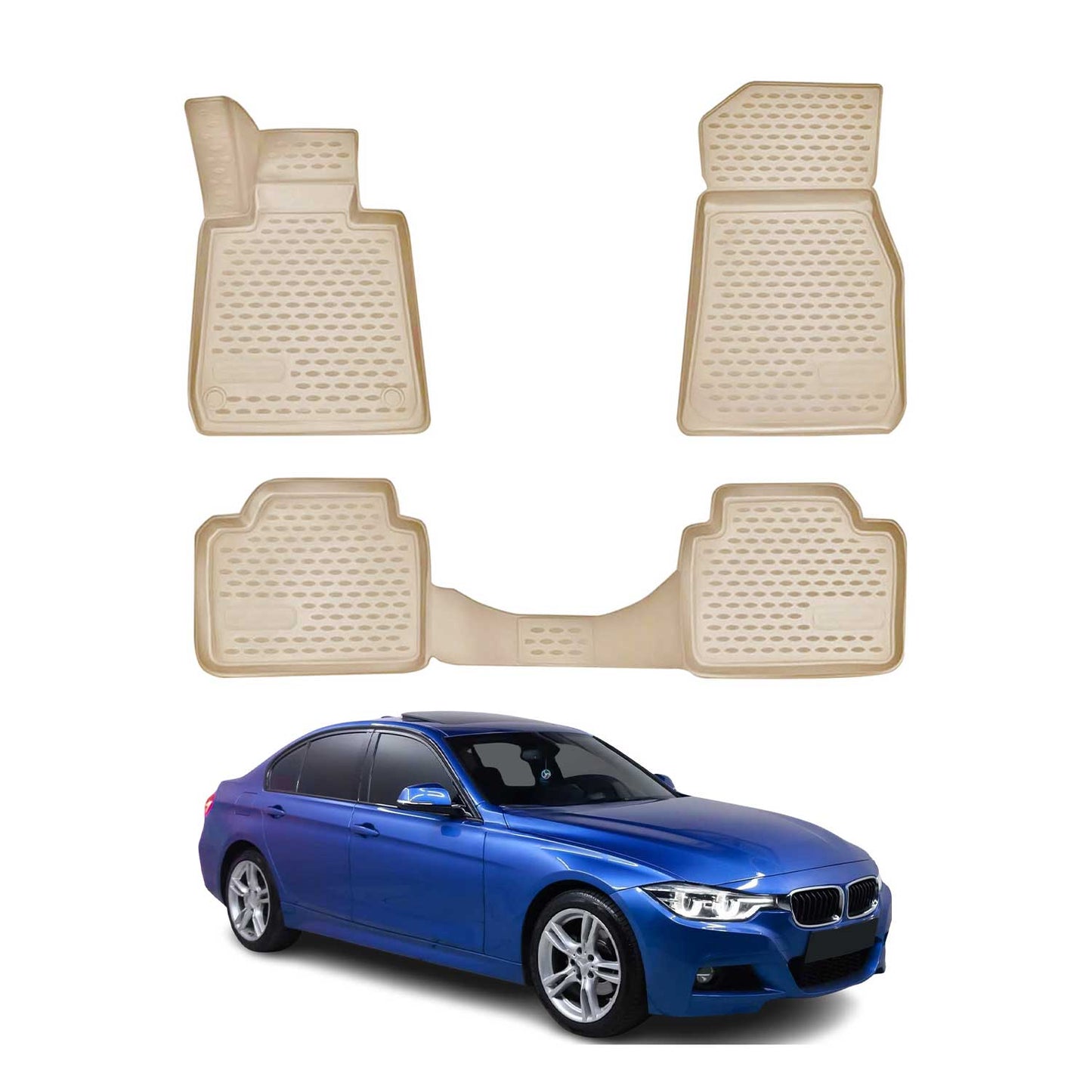 2014-2020 BMW 4 Series F32 F36 Coupe Floor Mats Liners Full Set All Weather Beige