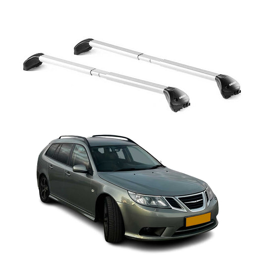 2005-2011 Saab 45725 Sport Combi Roof Rack Cross Bars Luggage Carrier 2 Pcs