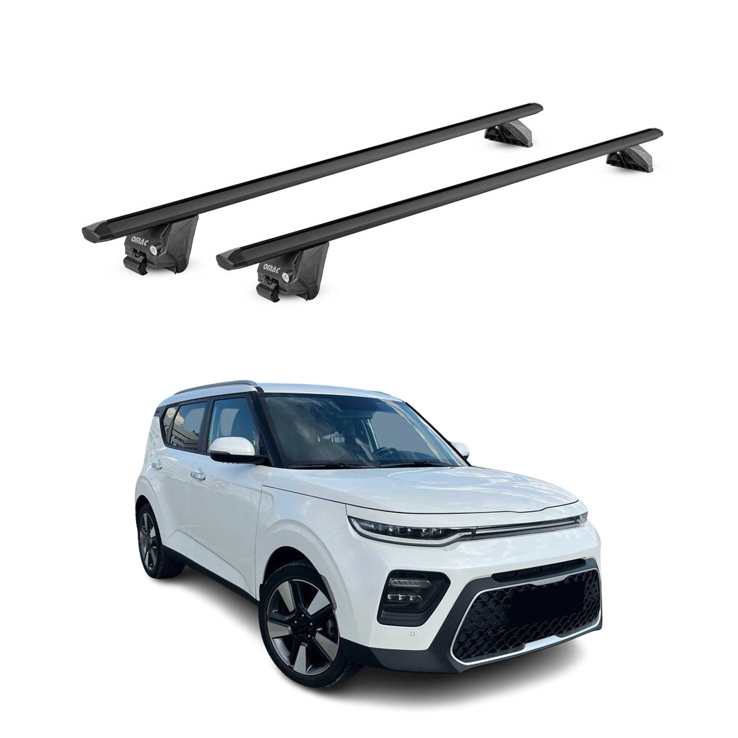 2020-2022 Kia Soul X-Line Roof Rack Cross Bars Black Luggage Carrier 2 Pcs