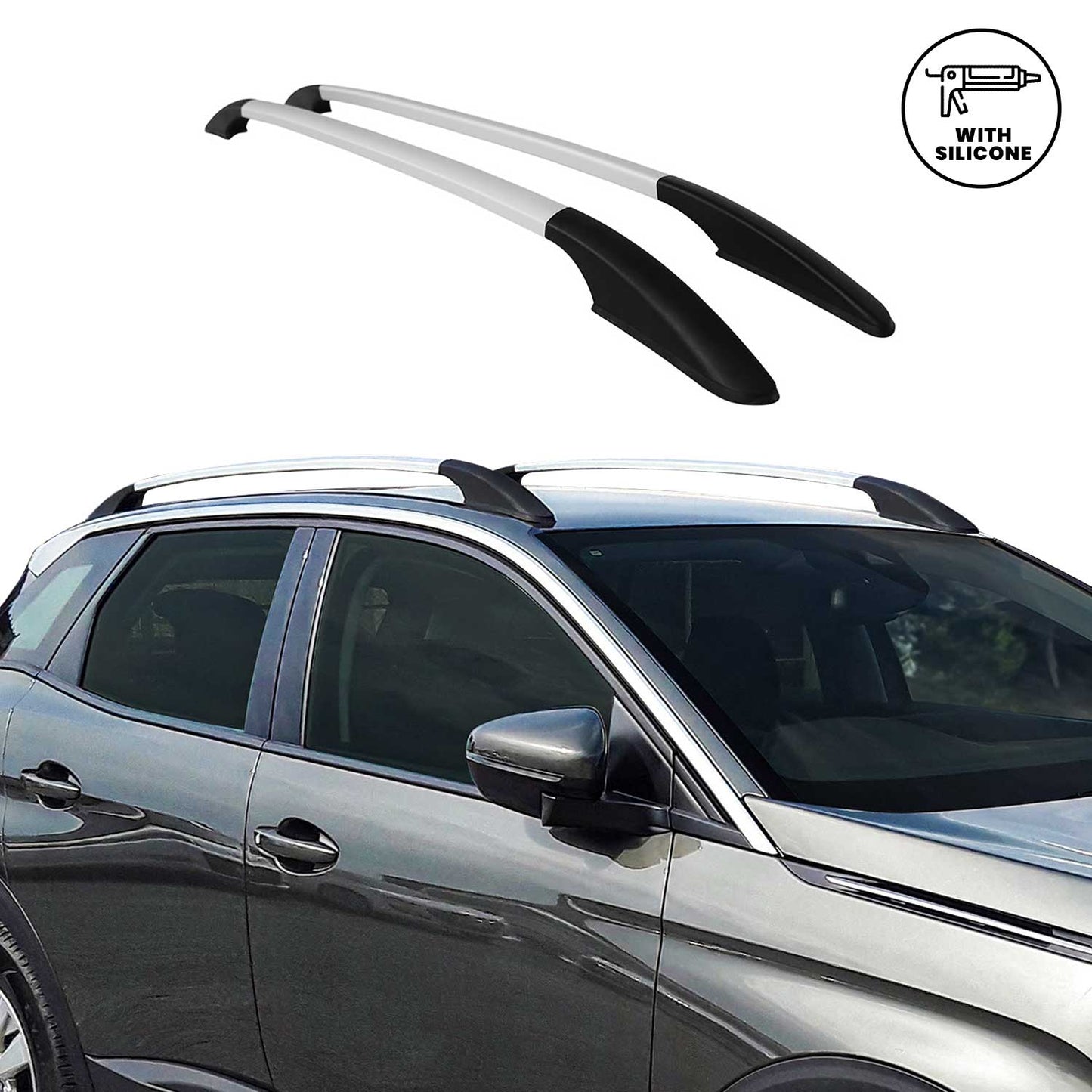 2006-2013 Audi A3 Hatchback Roof Rack Rails Side Rails Silver