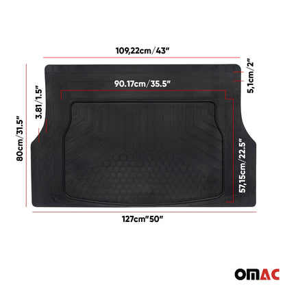 Subaru Crosstrek Semi-Custom fit Cargo Mats Liner All Weather Black Rubber