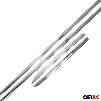 OMAC Side Door Molding Trim Skirt Garnish for Smart Forfour 2014-2019 Steel Silver 4x 4752131