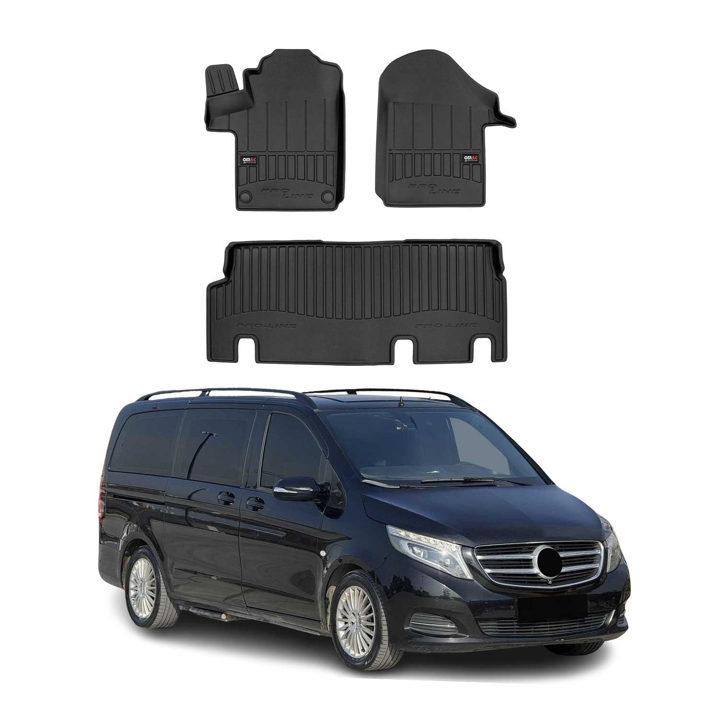 2016-2024 Mercedes Metris Premium Floor Mats Liners Full Set All Weather Heavy Duty Black