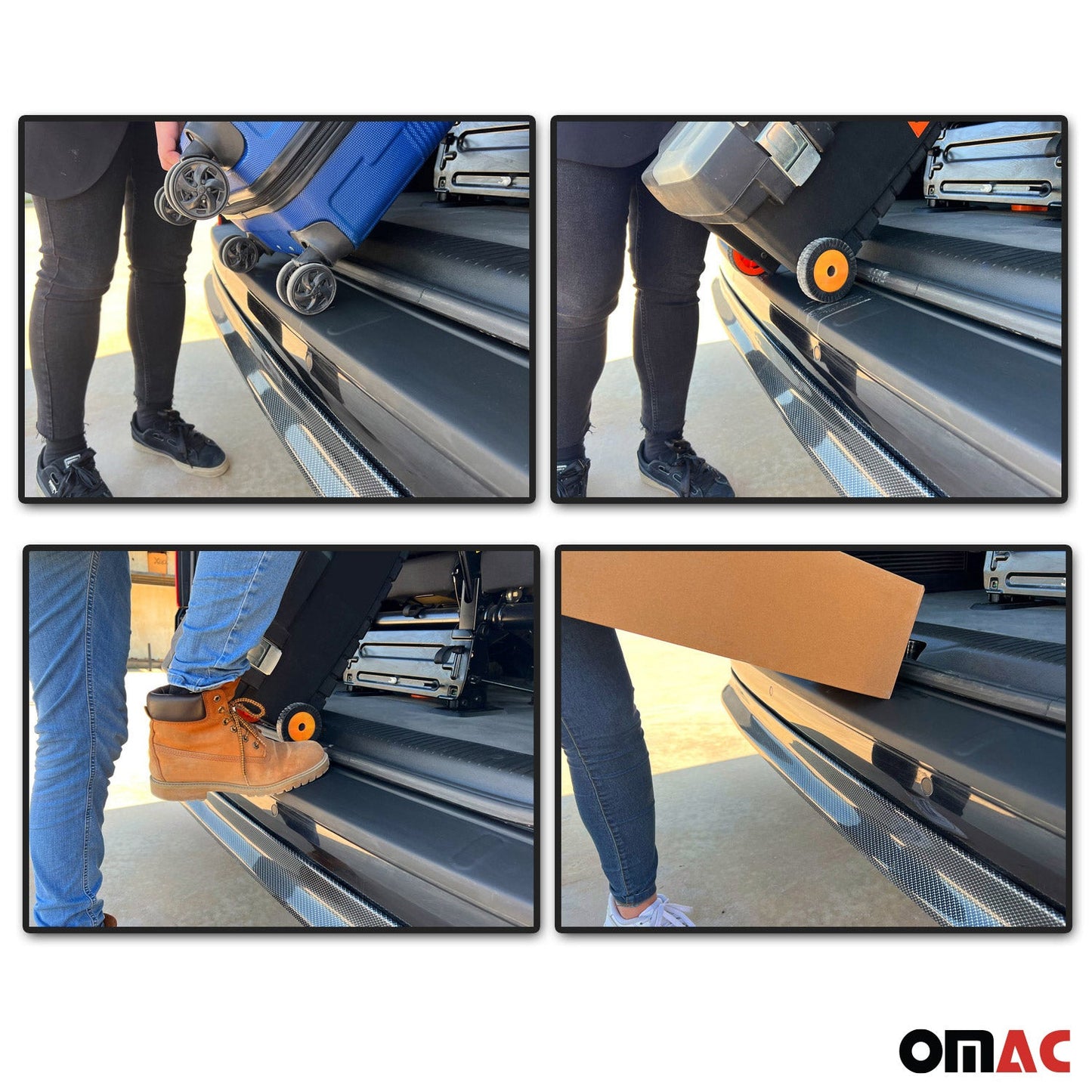 OMAC Rear Bumper Sill Cover Protector Guard for VW Tiguan 2018-2024 ABS Black OMAC7548093PT
