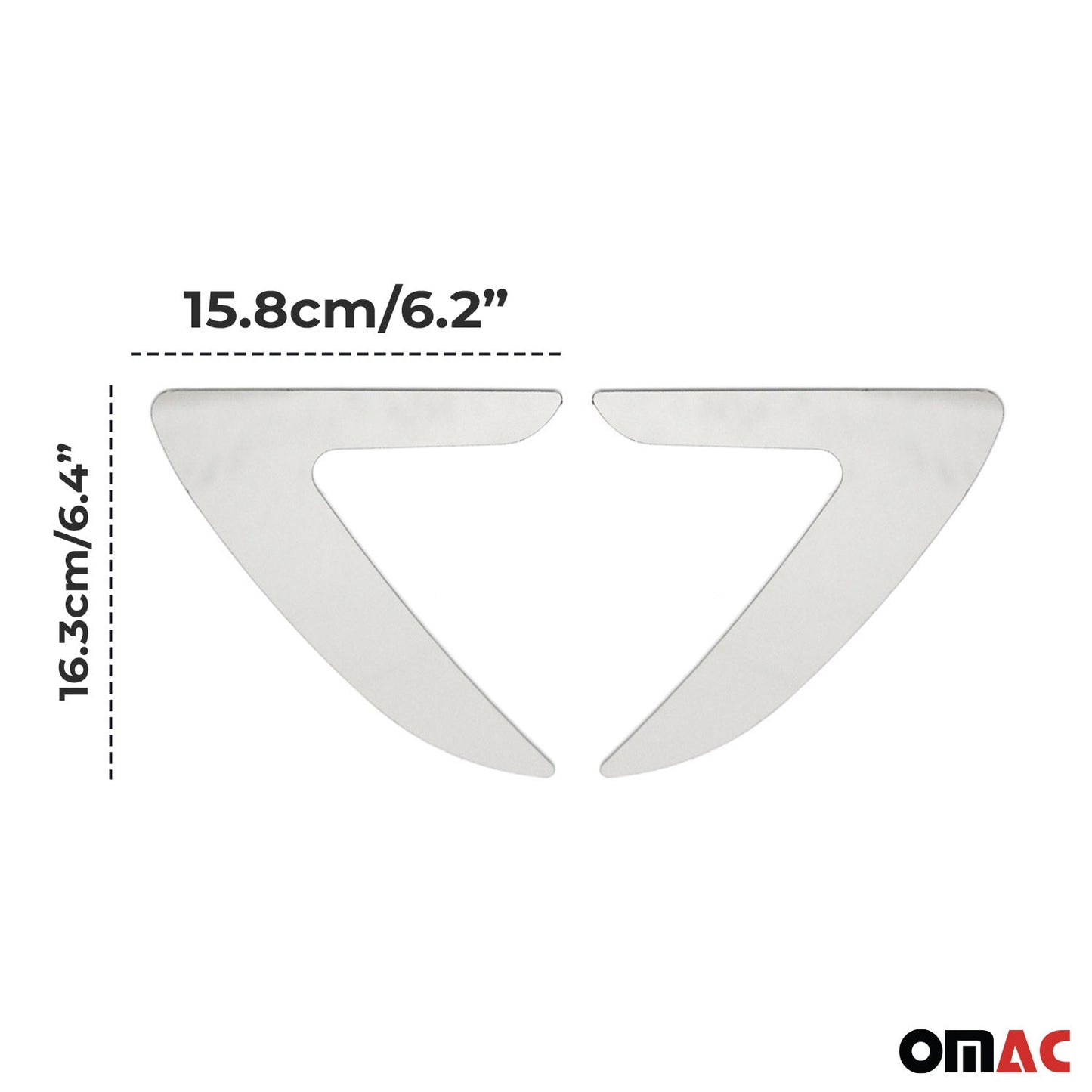 OMAC Side Door Molding Trim Skirt Garnish for Acura Stainless Steel Silver 2 Pcs U022359