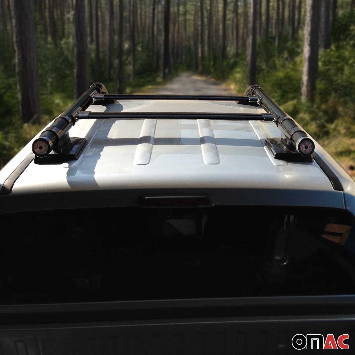 2015-2022 Chevrolet Colorado II Top Roof Rack Side Rails Black Alu 4Pcs