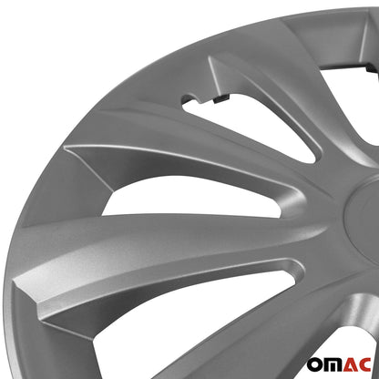 OMAC 16 Inch Wheel Covers Hubcaps for Lincoln Silver Gray Gloss G002344