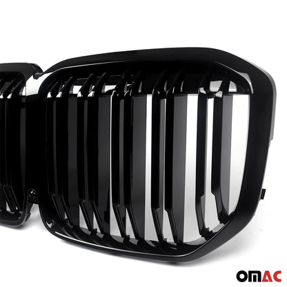 OMAC Front Kidney Grille Grill for BMW X7 G07 2018-2021 Gloss Black 1242P081PB