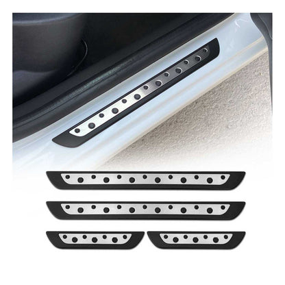 Hyundai Sonata Tucson Door Sill Scuff Plate Scratch Protector Stainless Steel Silver 4 Pcs
