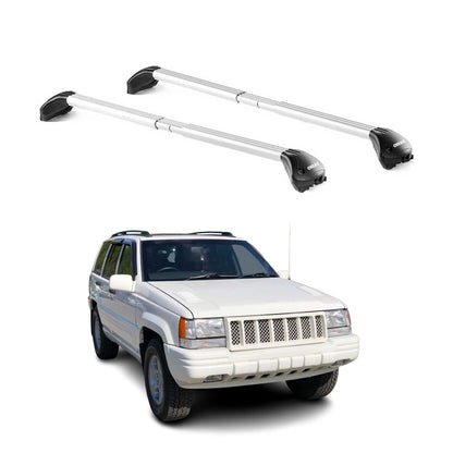 1993-2010 Jeep Grand Cherokee Roof Rack Cross Bars Silver