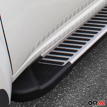 OMAC Side Step Nerf Bars Running Boards for Nissan Murano 2009-2014 Black Silver 2Pcs 5024985
