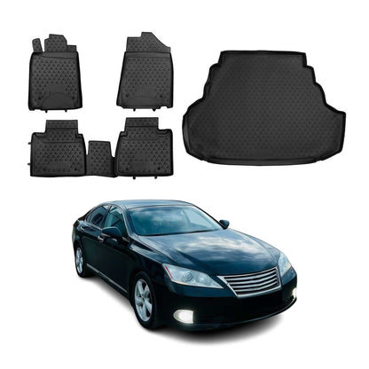 2007-2012 Lexus ES 350 Floor Mats & Cargo Liner Full Set All Weather Black