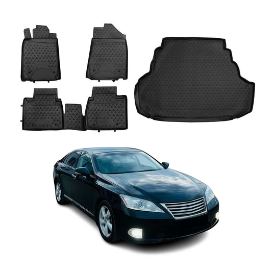 2007-2012 Lexus ES 350 Floor Mats & Cargo Liner Full Set All Weather Black