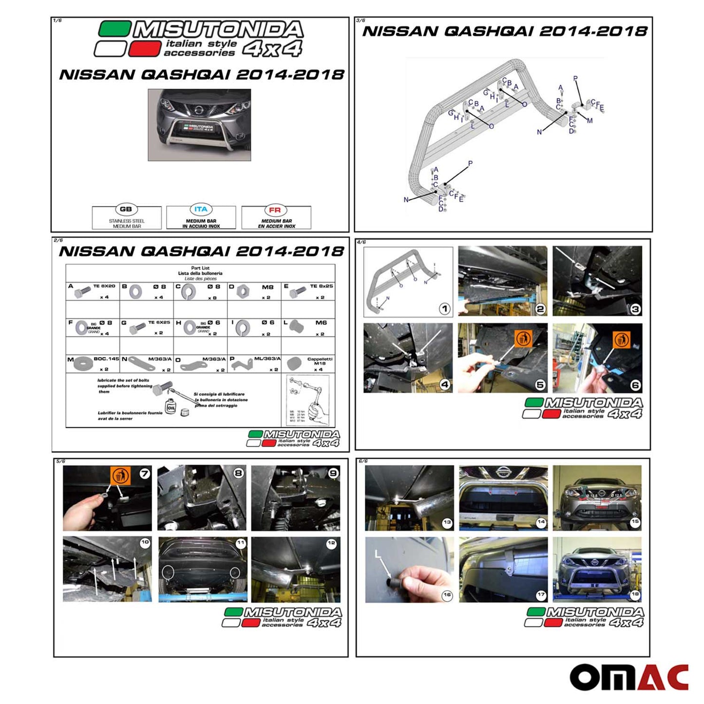 OMAC Bull Bar For Nissan Rogue Sport 2017-2022 Front Bumper Guard Silver S. Steel 5023MSBB102