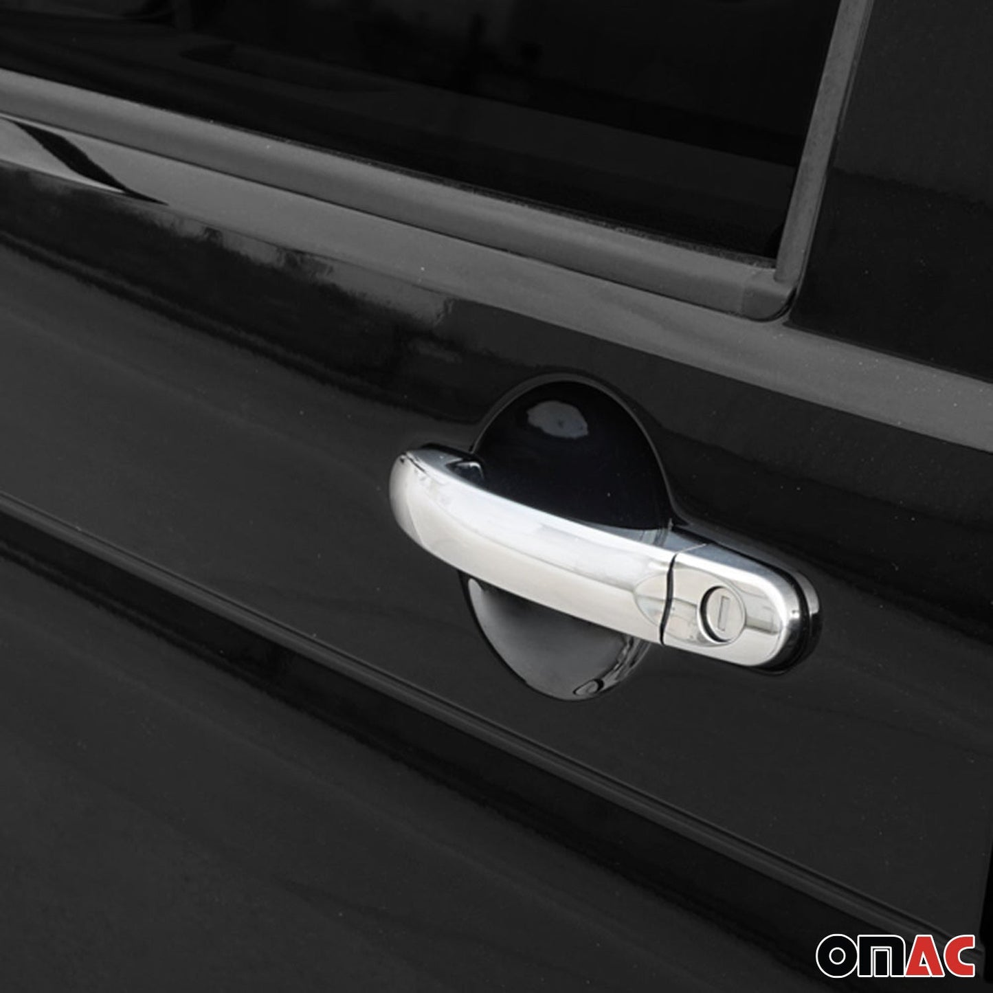 OMAC Car Door Handle Cover Protector for VW Caddy 2010-2015 Steel Chrome 2 Pcs '7530051