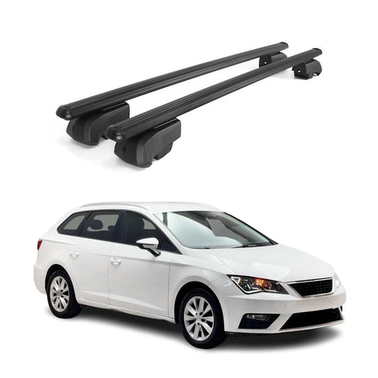 2014-2020 Seat Leon Estate Roof Rack Cross Bars Black