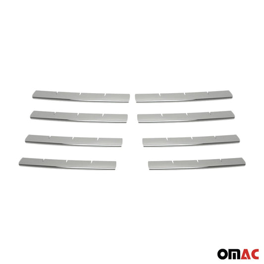 OMAC Front Bumper Grill Trim Molding for VW T5 Transporter 2003-2010 Steel Silver 8x 7522081