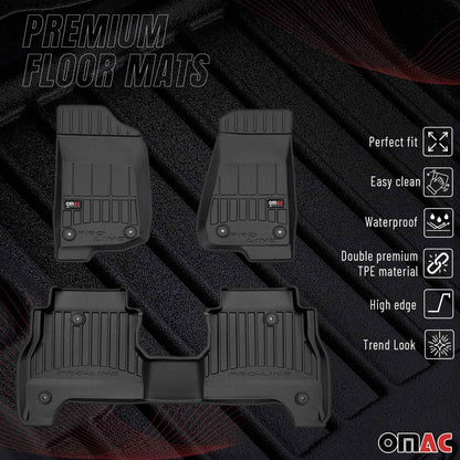 2020-2025 Jeep Gladiator Premium Floor Mats Liners Full Set All Weather Heavy Duty