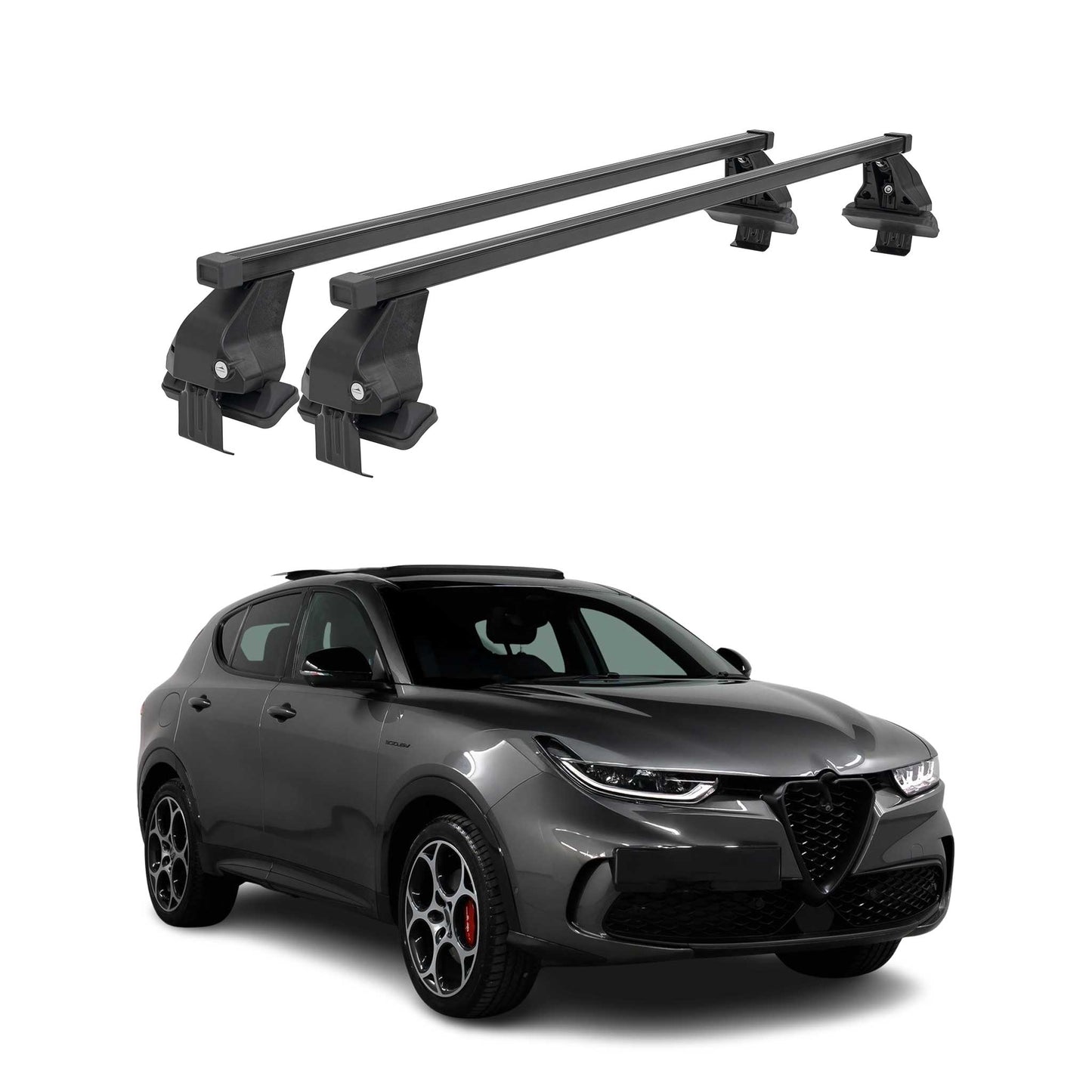 2023-2024 Alfa Romeo Tonale Roof Rack Cross Bars Black