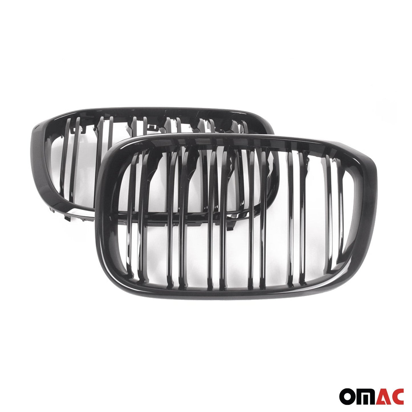 OMAC Front Kidney Grille Grill for BMW X4 G02 2018-2021 M Gloss Black 1240P081MPB