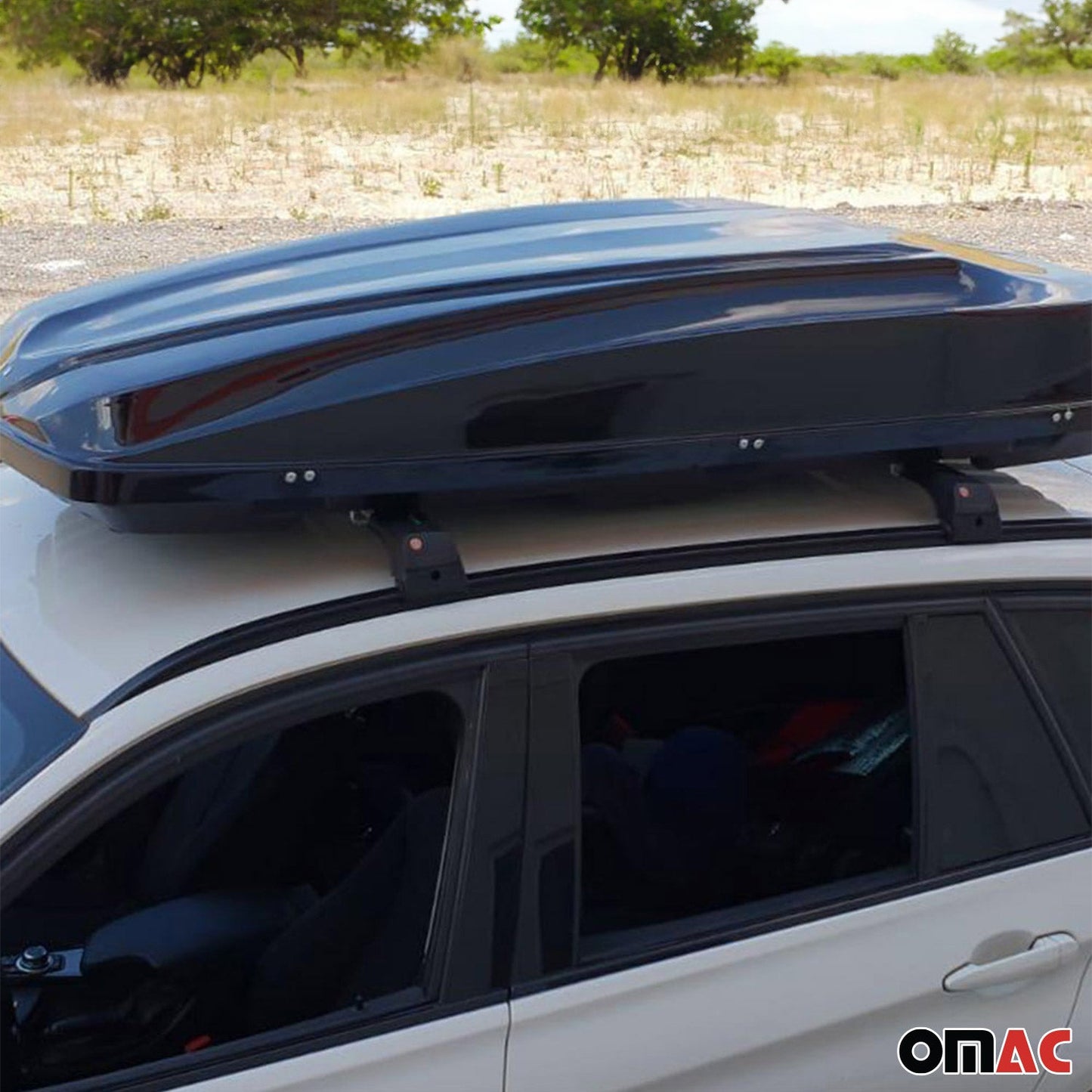 OMAC Roof Rack Cross Bars Aluminum for Hyundai Santa Fe 2013-2018 Gray 2Pcs 3223923