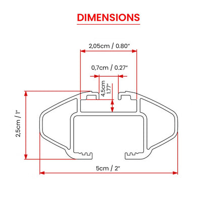 2012-2019 Land Rover Range Rover Evoque Roof Rack Cross Bars Silver