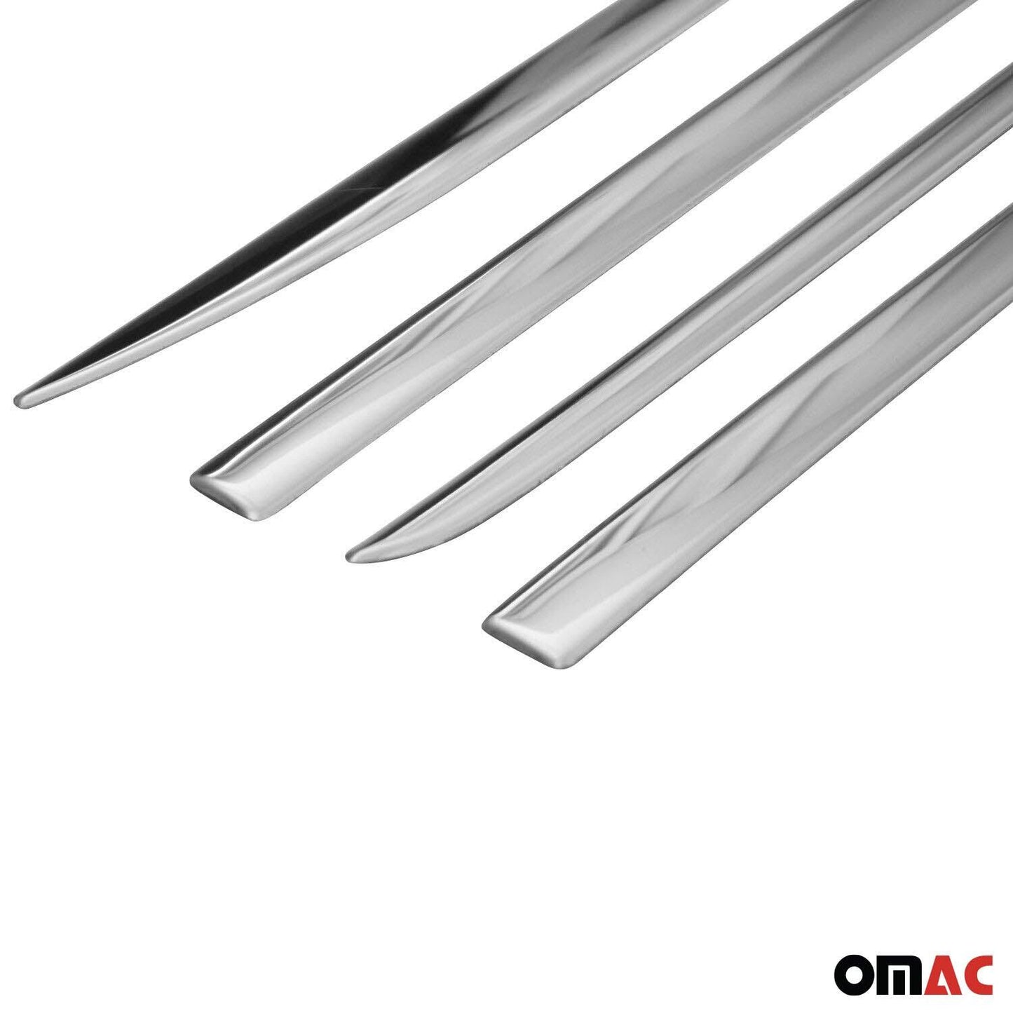 OMAC Fits BMW X6 E71 2008-2014 Chrome Side Body Molding Door Streamer Protector Steel 3244131