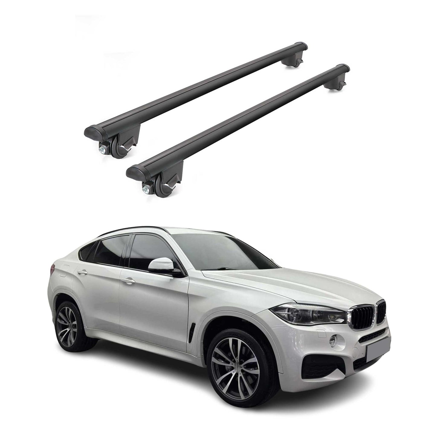 2015-2019 BMW X6 F16 Roof Rack Cross Bars Black