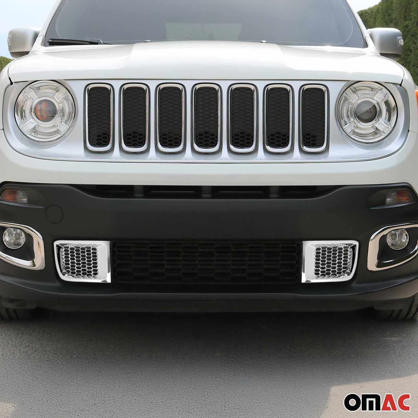 2015-2018 Jeep Renegade Front Bumper Trim Molding Chrome ABS 2Pcs
