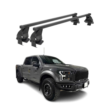 2015-2026 Ford F-150 SuperCrew Cab Roof Rack Cross Bars Black