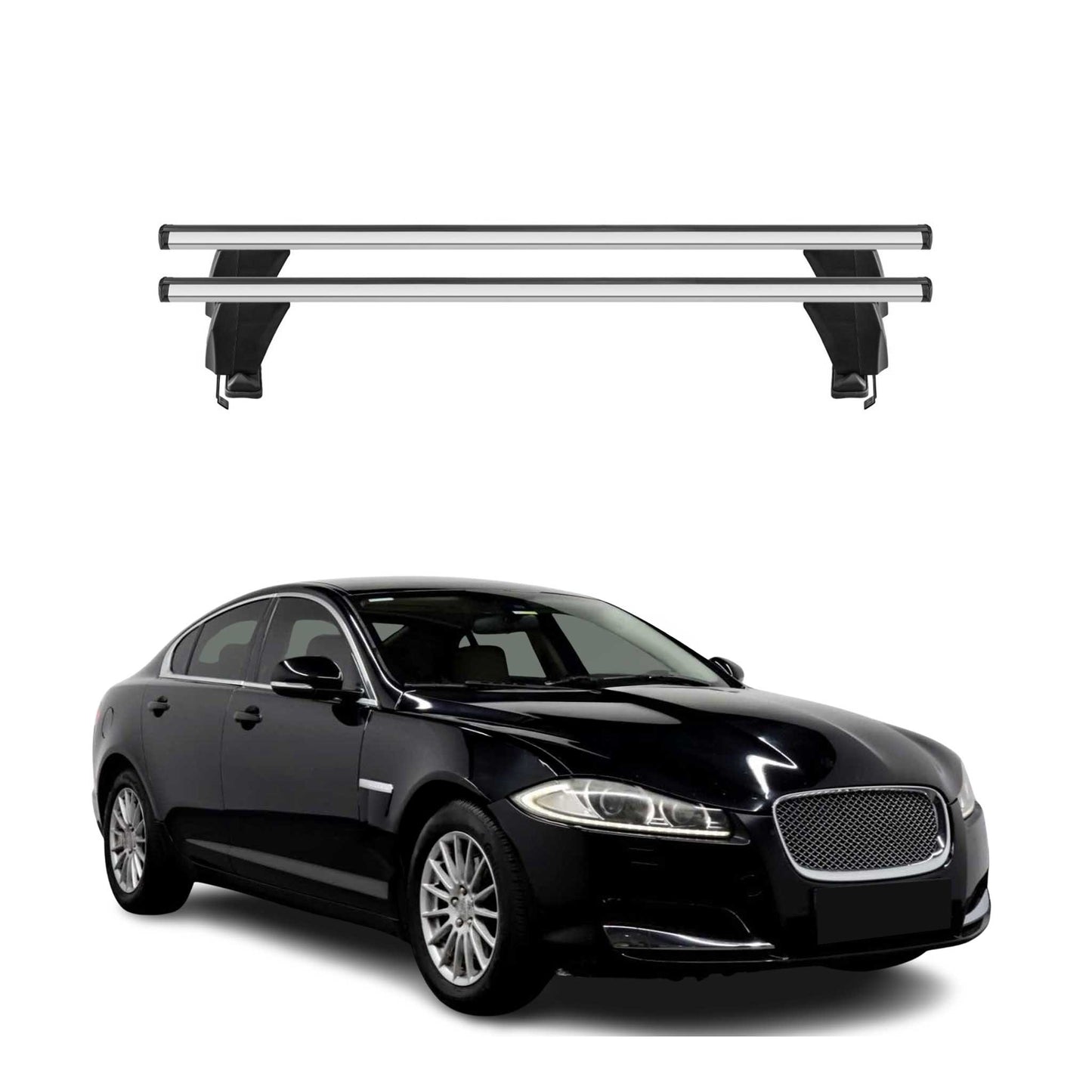 2009-2015 Jaguar XF Roof Rack Cross Bars Silver