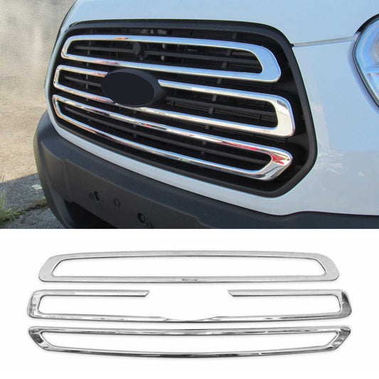 2015-2020 Ford Transit 150 250 350 Front Bumper Grill Trim Molding Stainless Steel 3Pcs