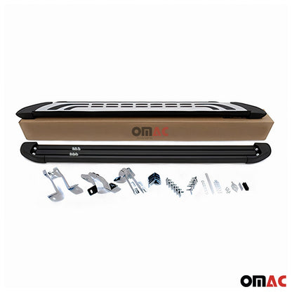 OMAC Alu Side Step Nerf Bars Running Board for Nissan Qashqai 2020-2023 Black Silver G003414