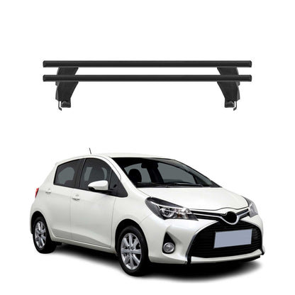 2013-2020 Toyota Yaris XP130 Smooth Roof Racks Cross Bars Carrier Black Alu
