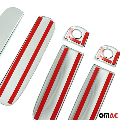 OMAC Car Door Handle Cover Protector for Audi A6 1995-2004 Steel Chrome 6 Pcs U004917