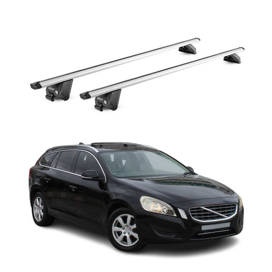2015-2018 Volvo V60 Cross Country Roof Rack Cross Bars Silver