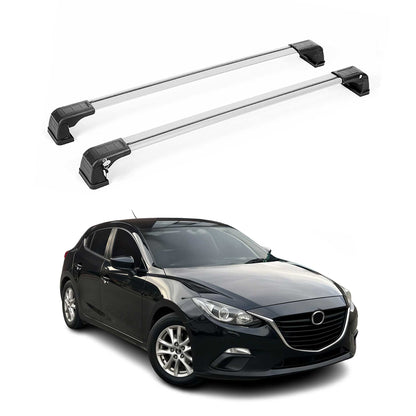 2010-2018 Mazda 3 Sedan Roof Rack Cross Bars Silver