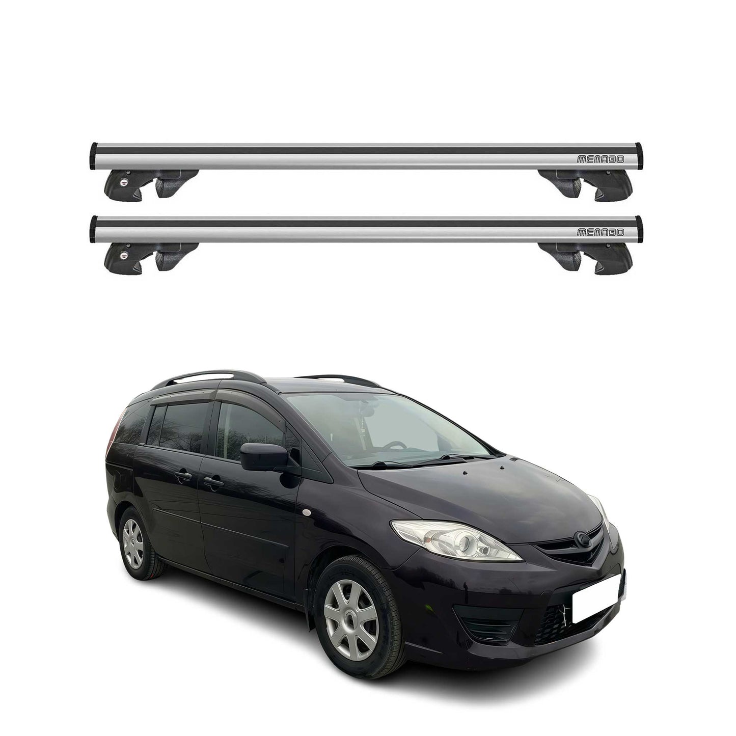 2008-2010 Mazda 5 Roof Rack Cross Bars Silver
