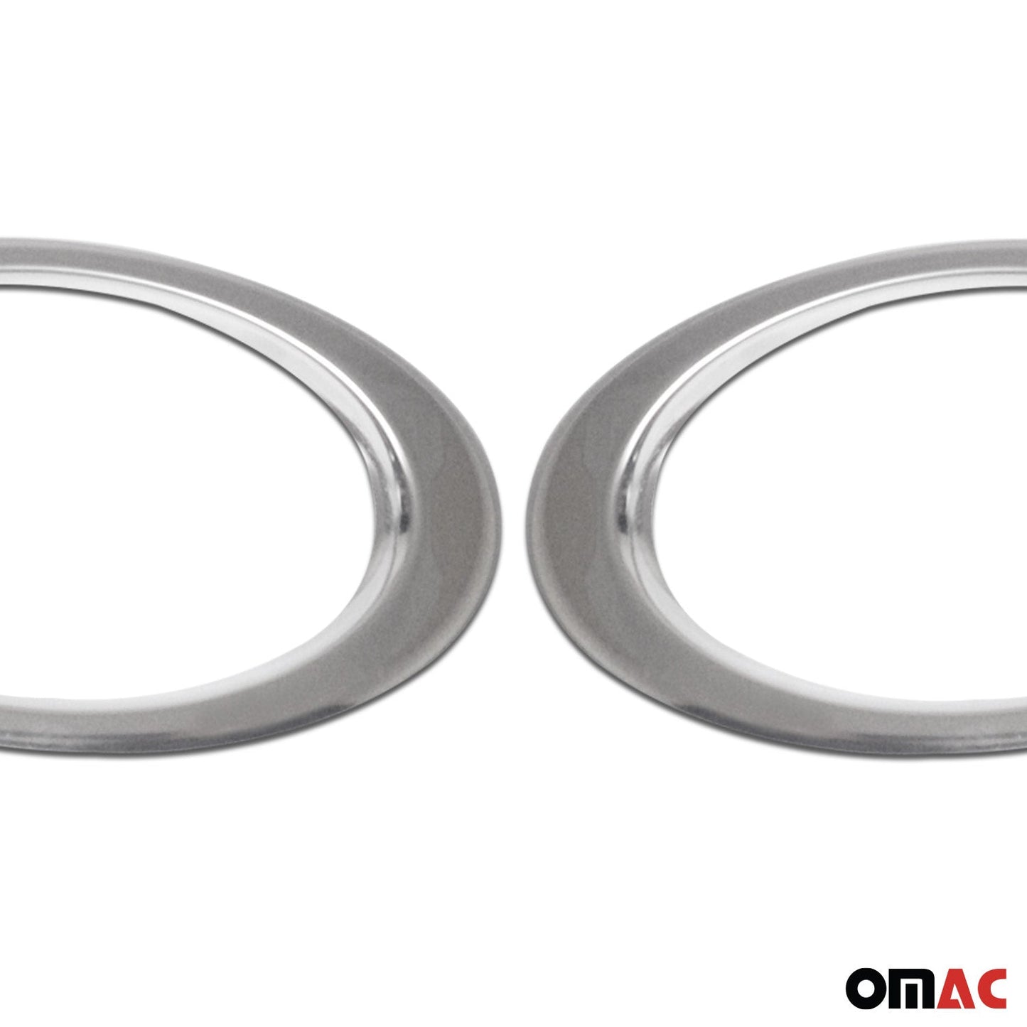 OMAC Fog Light Lamp Bezel Cover for VW T5 Transporter 2010-2015 Steel Silver 2 Pcs 7530103