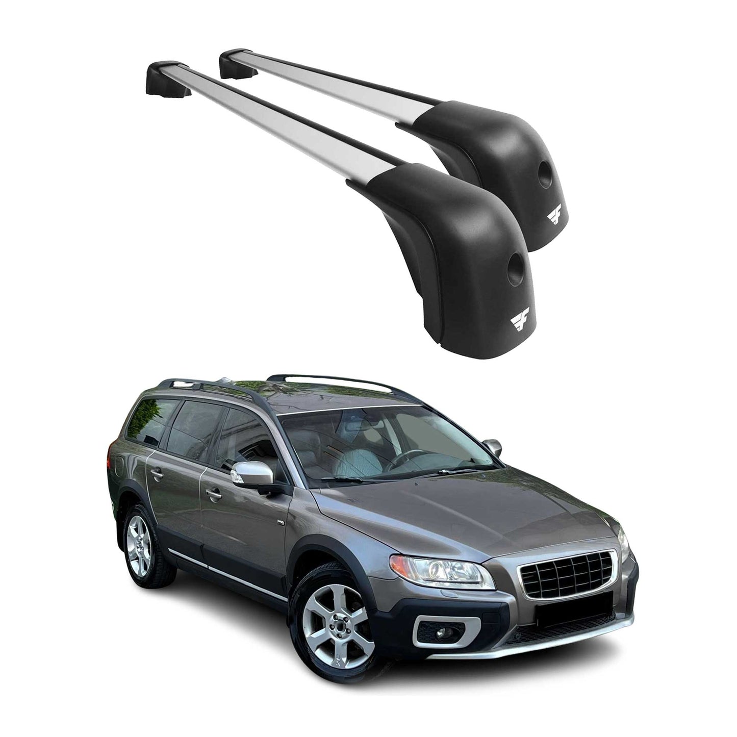 2008-2016 Volvo XC70 Roof Racks Cross Bars Silver