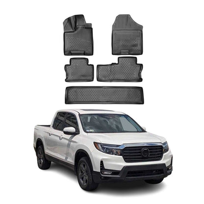 2017-2025 Honda Ridgeline Floor Mats Liners Full Set All Weather Black