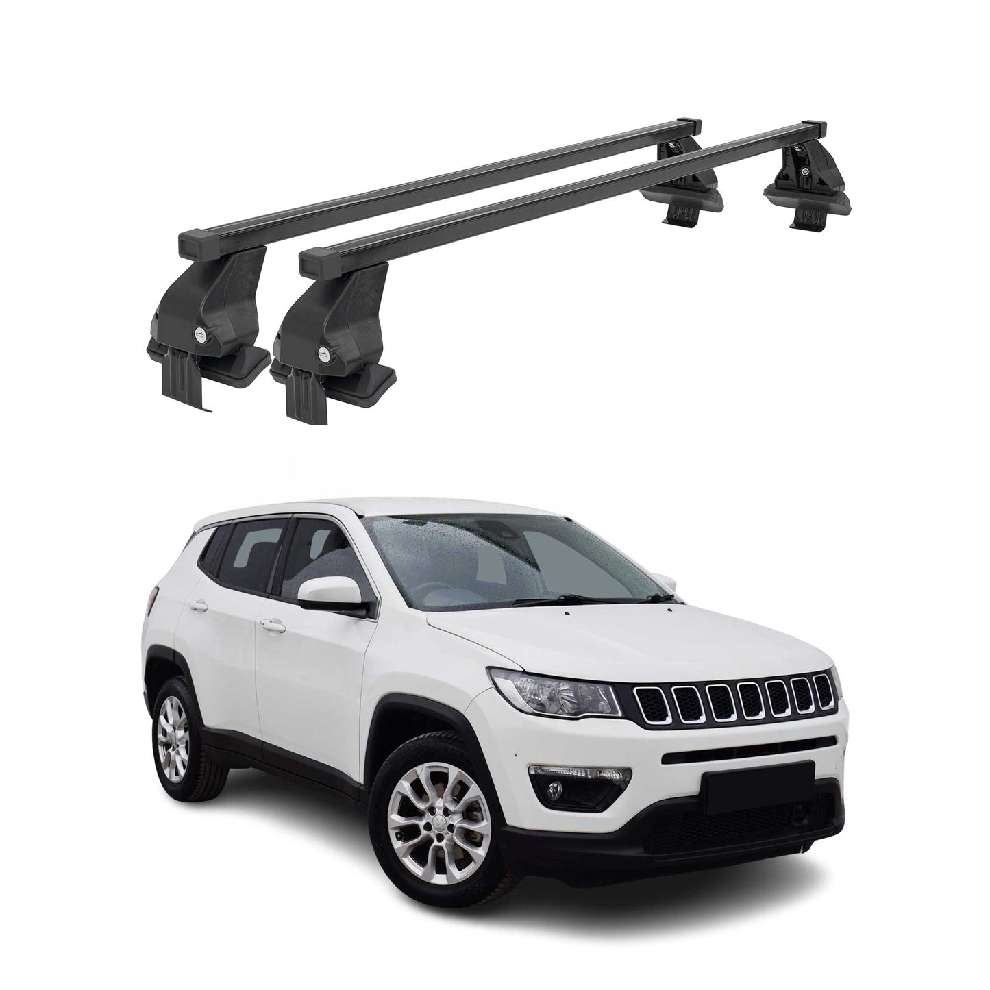 2017-2025 Jeep Compass Roof Rack Cross Bars Black