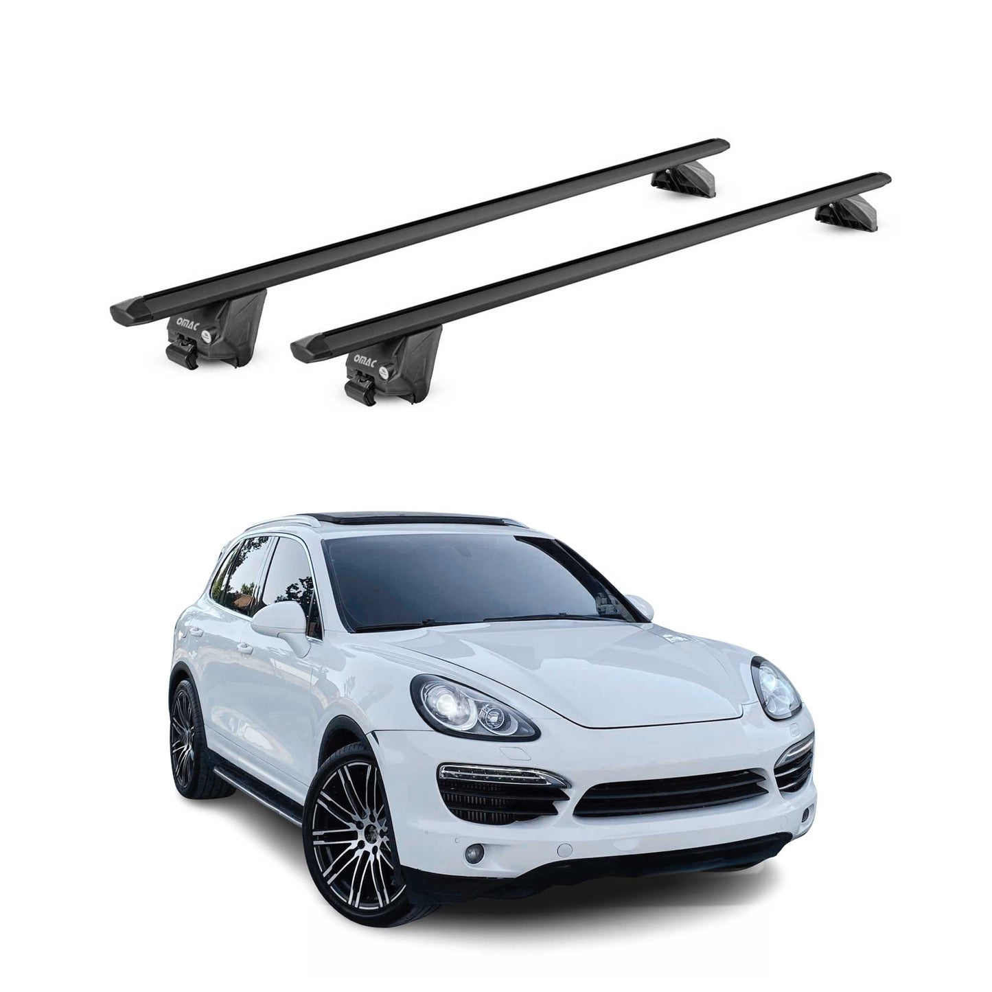 2015-2025 Porsche Macan Roof Rack Cross Bars Black