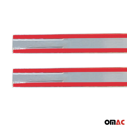 OMAC Door Sill Scuff Plate Scratch Protector for Subaru Forester 2014-2018 Steel 2x 3555620