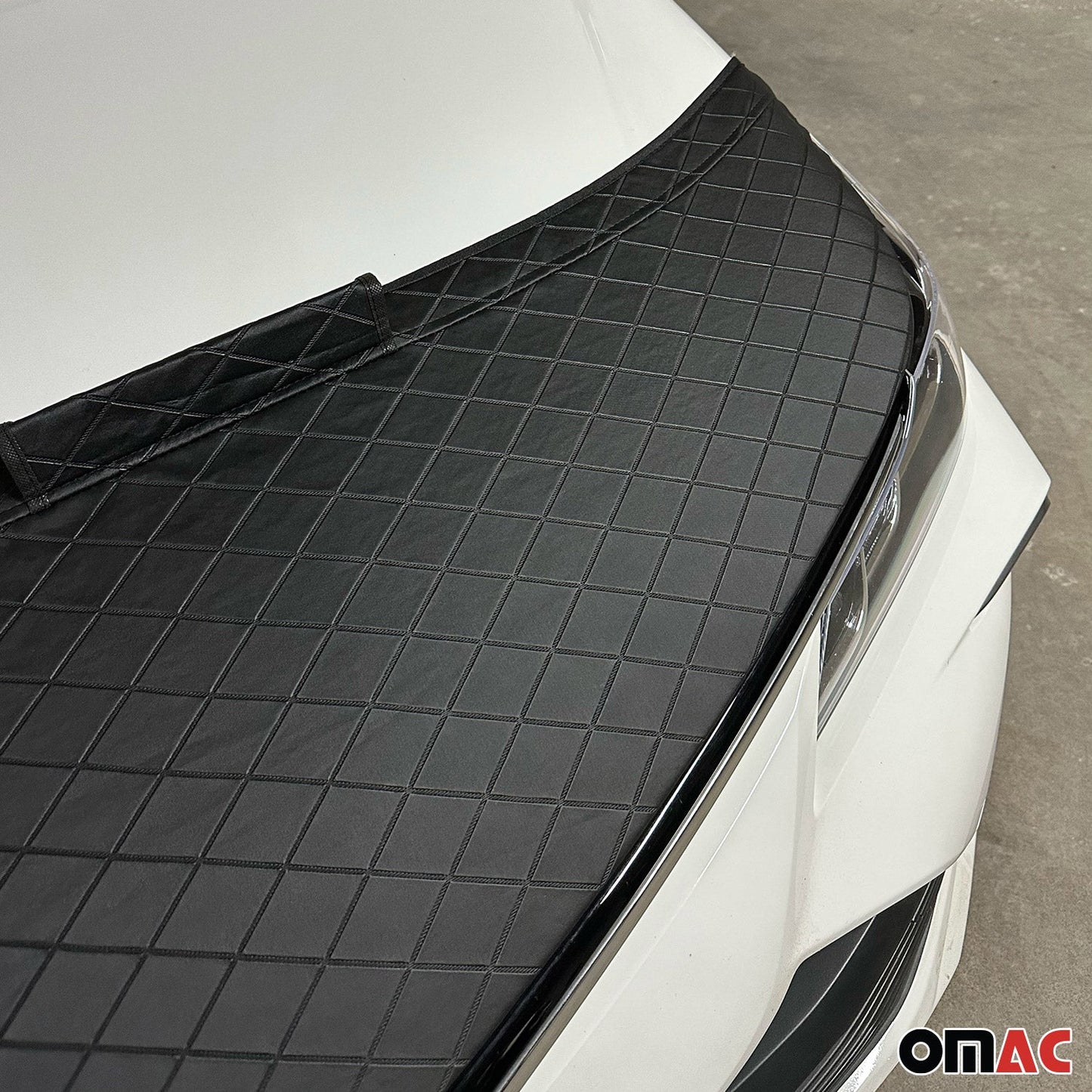 OMAC Car Bonnet Mask Hood Bra Diamond for Audi A3 Sportback 2013-2016 Half Black 1120BSD4F