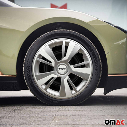 Twintone Hub Caps Wheel Cover 16" Grey & White Insert Full Set 4 pcs.