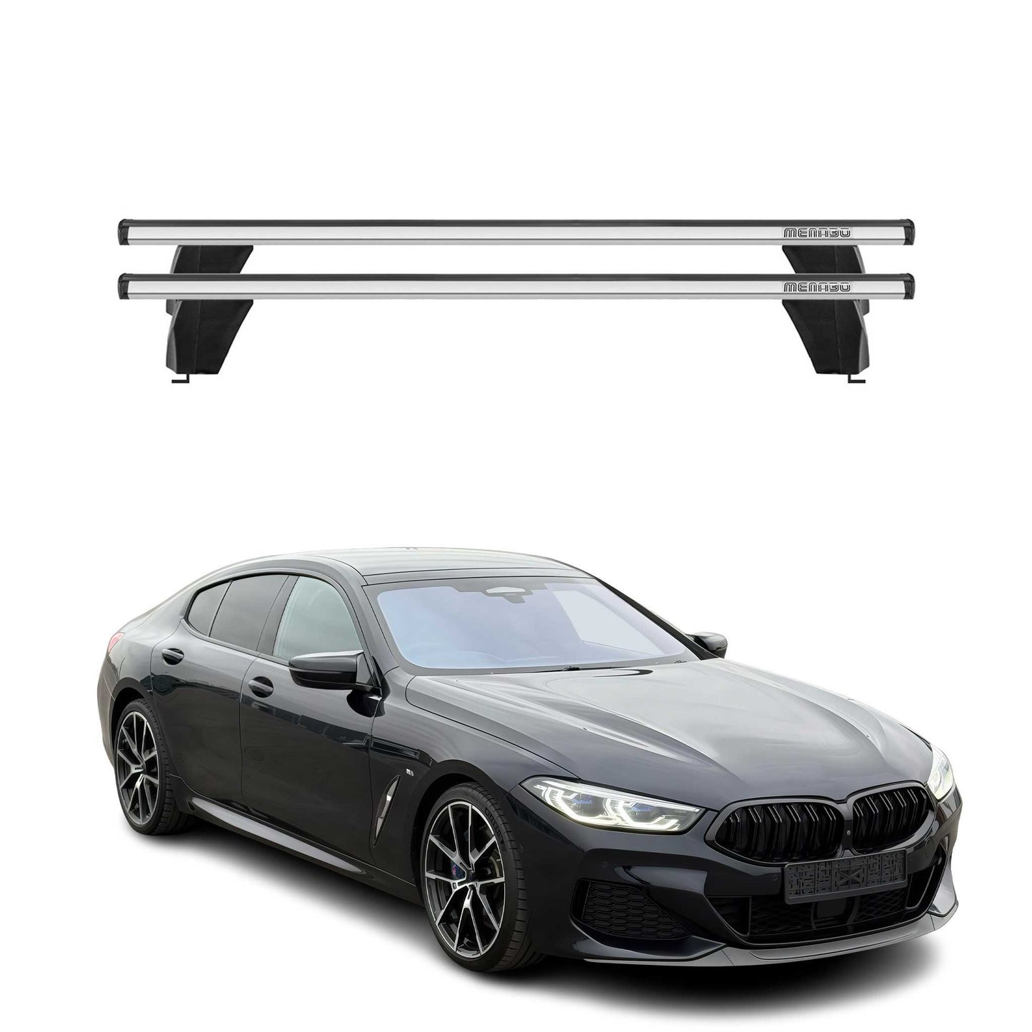 2020-2025 BMW 8 Series Gran Coupe G16 / Coupe G15 Roof Rack Cross Bars Silver